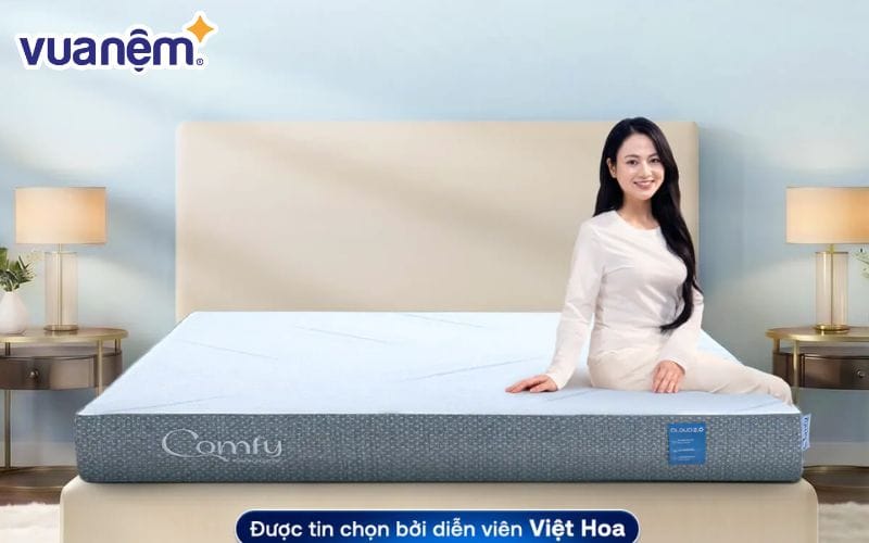 Nệm 1m8x2m2 phù hợp với những gia đình 2 người hoặc có con nhỏ