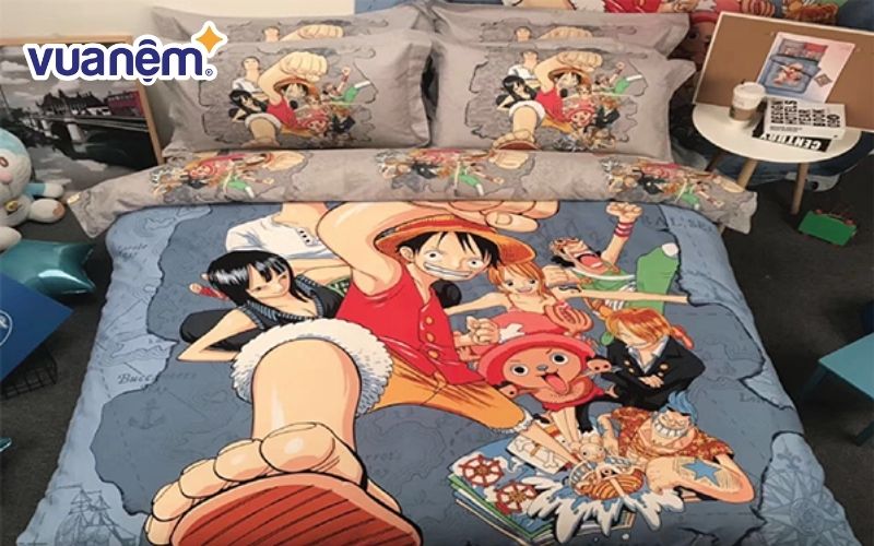 Bộ ga giường One Piece màu sắc bắt mắt