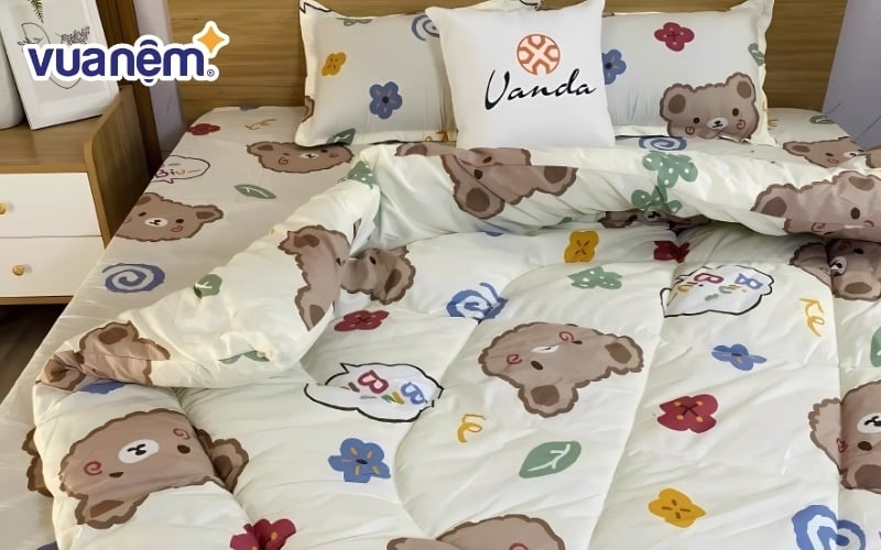 Chăn bông mỏng cotton poly có giá thành rẻ nhất trong các loại chăn bông