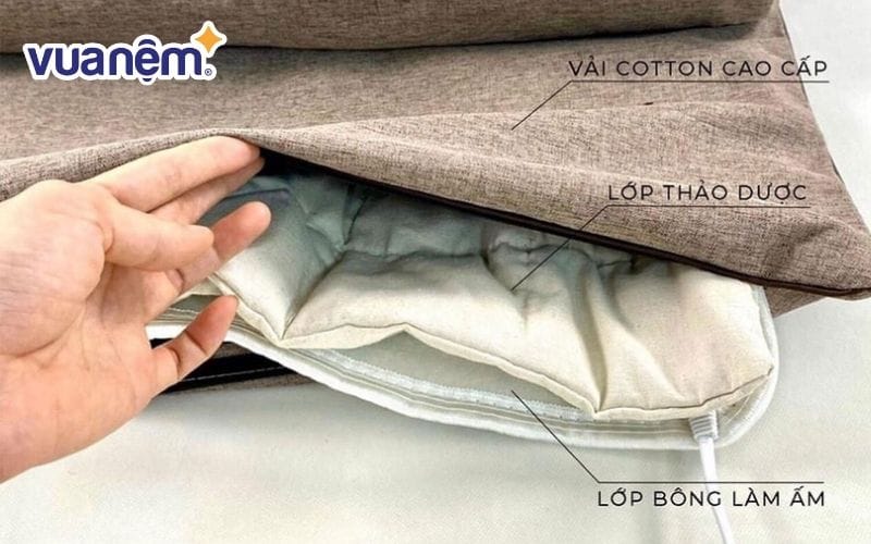 Chăn điện ngải cứu nổi bật với lớp thảo dược