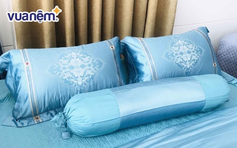 Bộ chăn ga lụa gấm cao cấp Sương Tuyết
