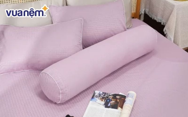 Bộ chăn ga gấm Amando Ellie màu tím