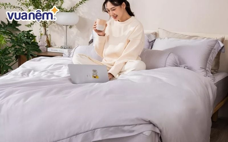 Bộ chăn ga chun lụa tencel Amando Élan