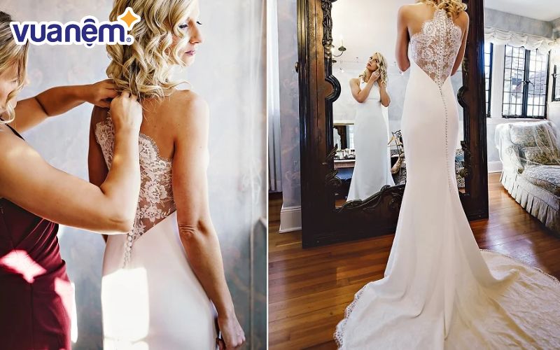 Cô dâu đi thử váy cưới khoảng 2 tháng trước khi cưới