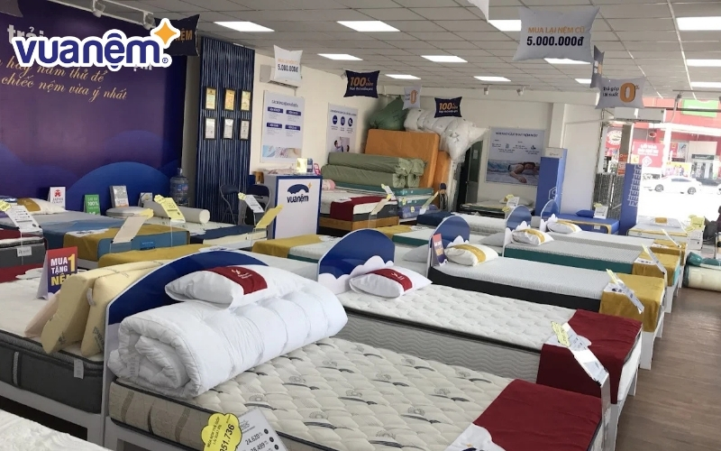 Cửa hàng Vua Nệm tại Đồng Nai trưng bày đa dạng sản phẩm