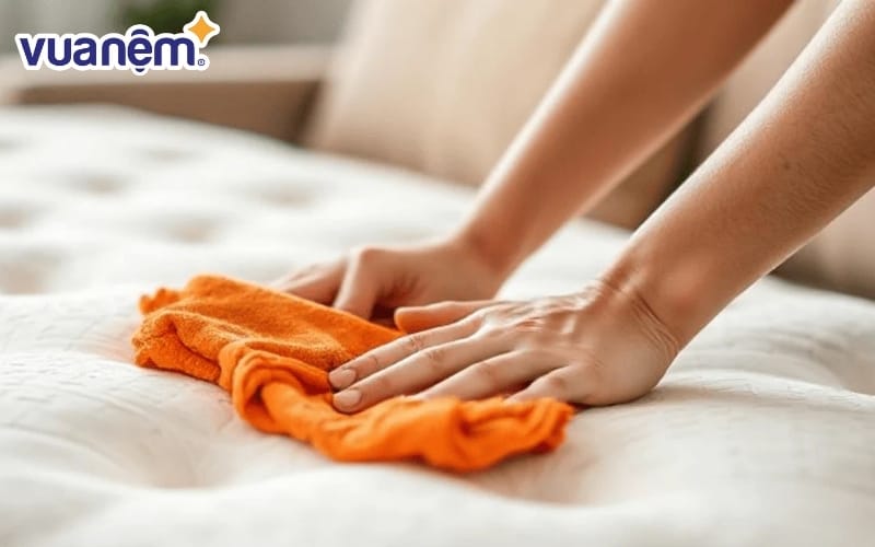 Lau sạch đệm bằng khăn ẩm