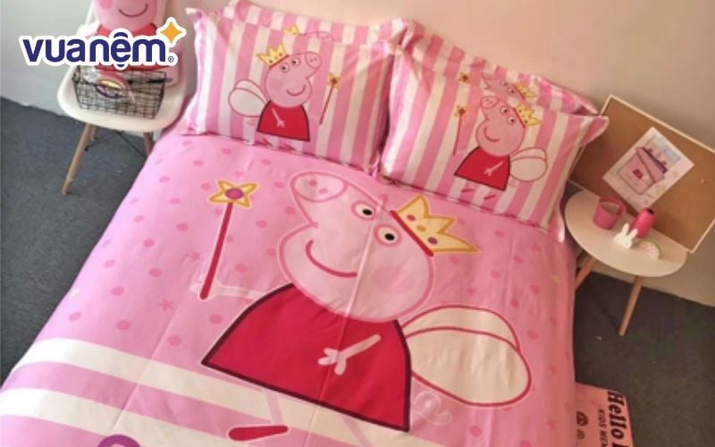 Ga giường cho bé gái nhân vật hoạt hình heo Peppa