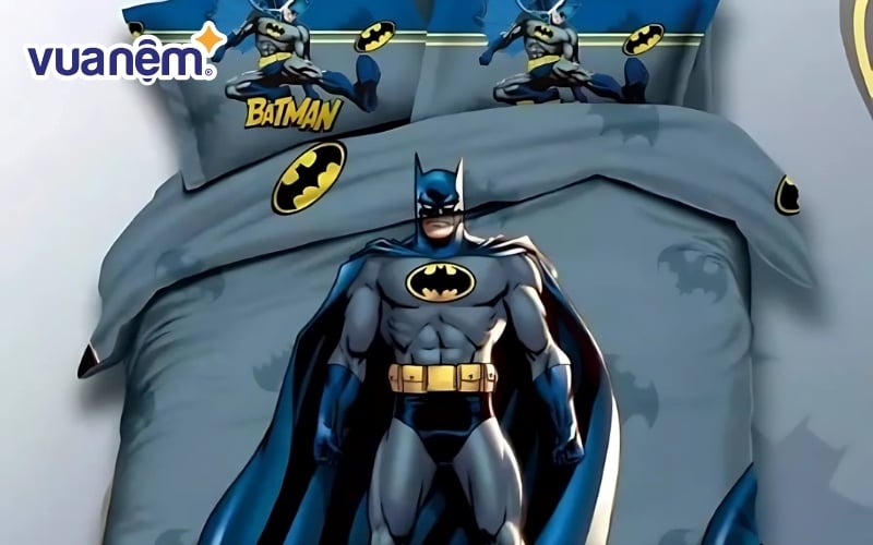 Mẫu ga batman Hàn Quốc in hoạt tiết 3D chất cotton lụa