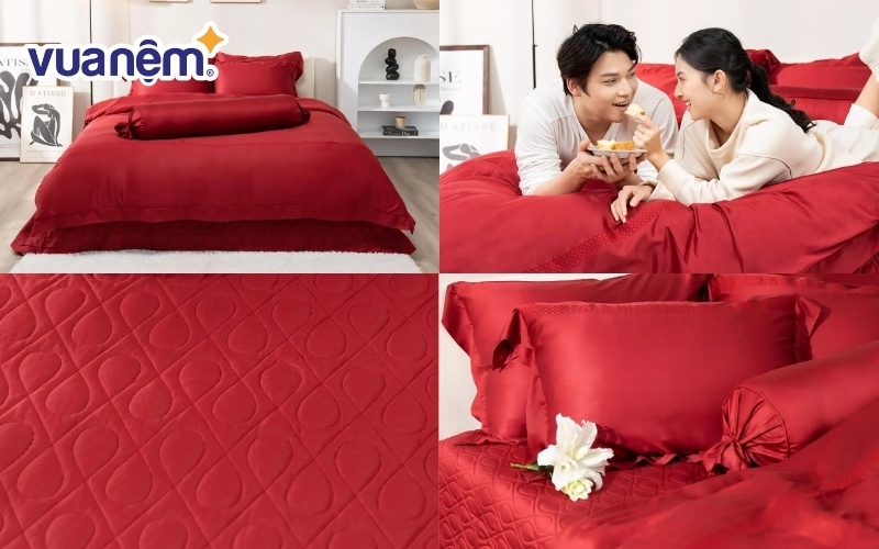 Bộ ga cưới lụa tencel cao cấp Amando Soulmate 7 chi tiết