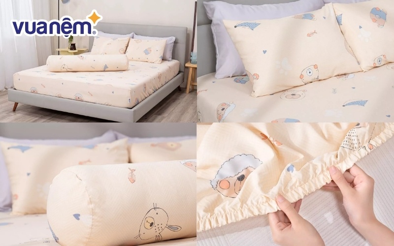 Bộ ga tencel chun Amando Celia 4 chi tiết