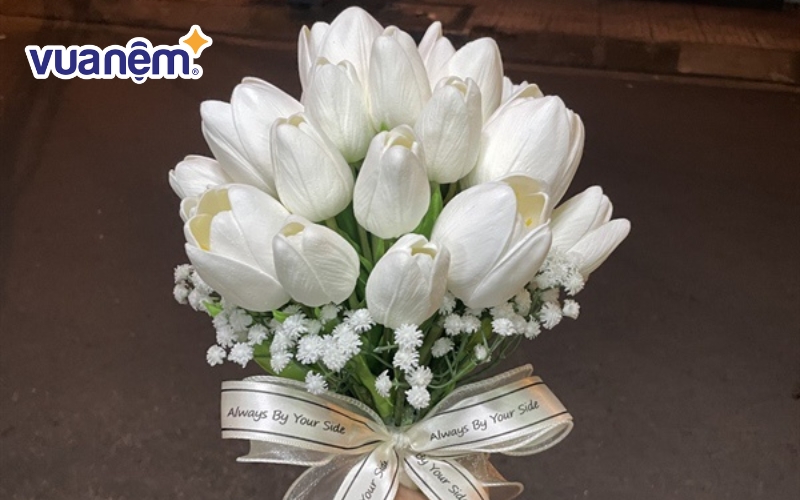 Hoa tulip trắng mix baby