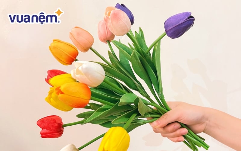 Bó hoa cưới tulip cầm tay nhiều màu