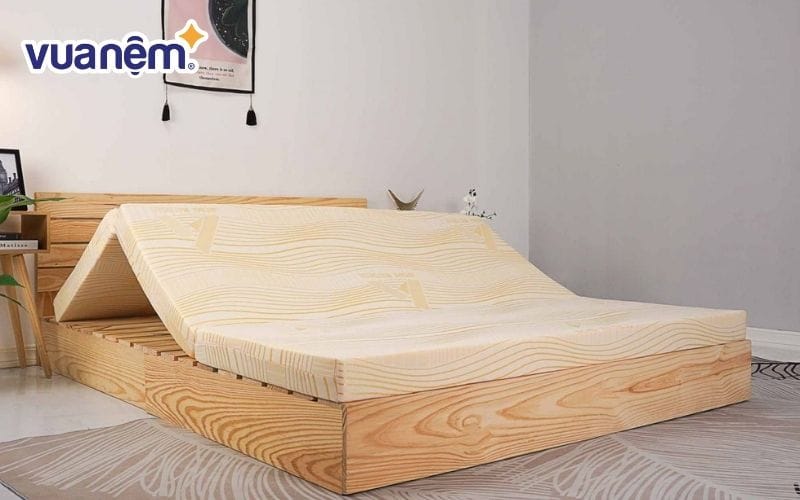 Nệm gấp 3 chất liệu foam phù hợp với nhiều đối tượng