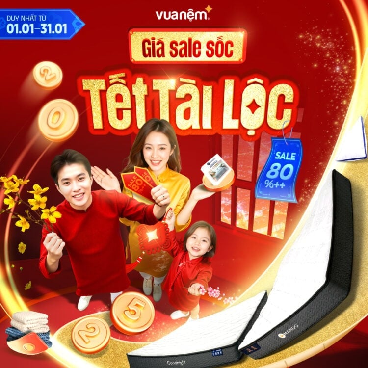 Chương trình “Tết Tài Lộc - Giá Sale Sốc” tại Vua Nệm