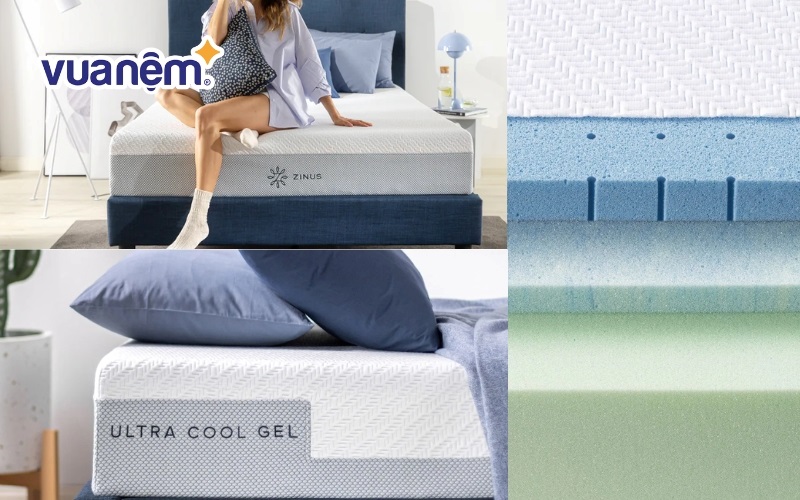 Nệm Zinus Ultra Cool Gel 2.5 Foam là một trong các dòng nệm Zinus Memory Foam bán chạy nhất