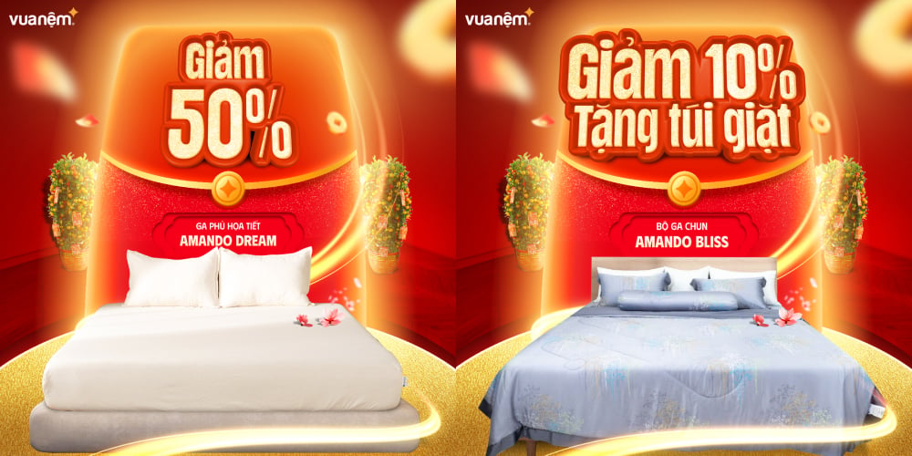 Chăn ga sale sốc vào dịp Tết