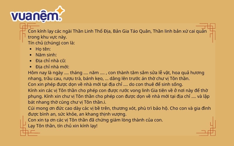 Mẫu bài văn khấn cúng lên thần linh