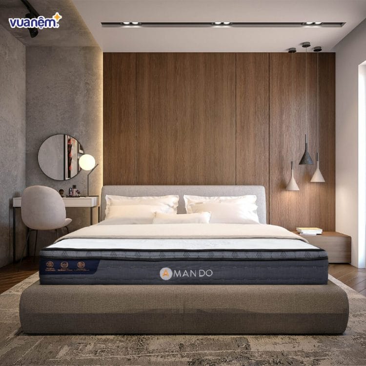 Nệm lò xo túi độc lập Amando Elite Plus giảm tiếng ồn dày 25cm