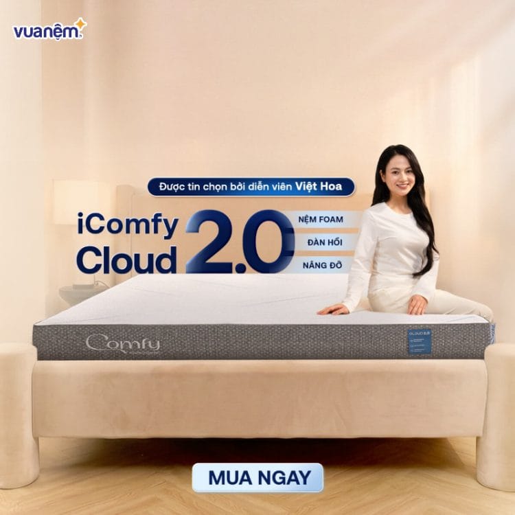 Nệm foam Comfy Cloud 2.0 siêu đàn hồi