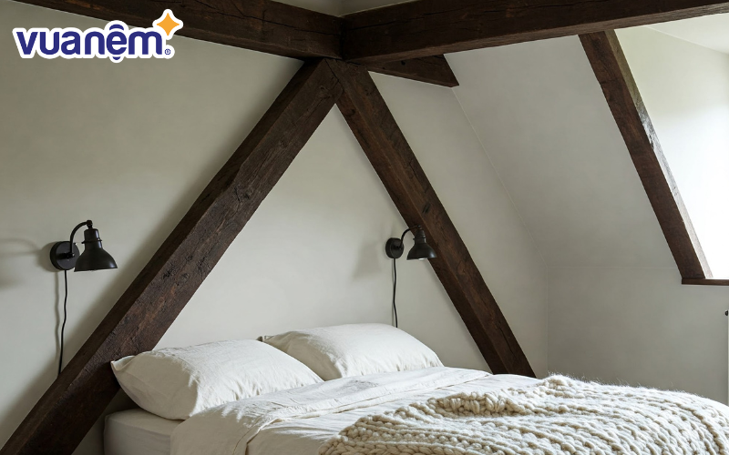 Không đặt giường phòng ngủ bên dưới xà ngang