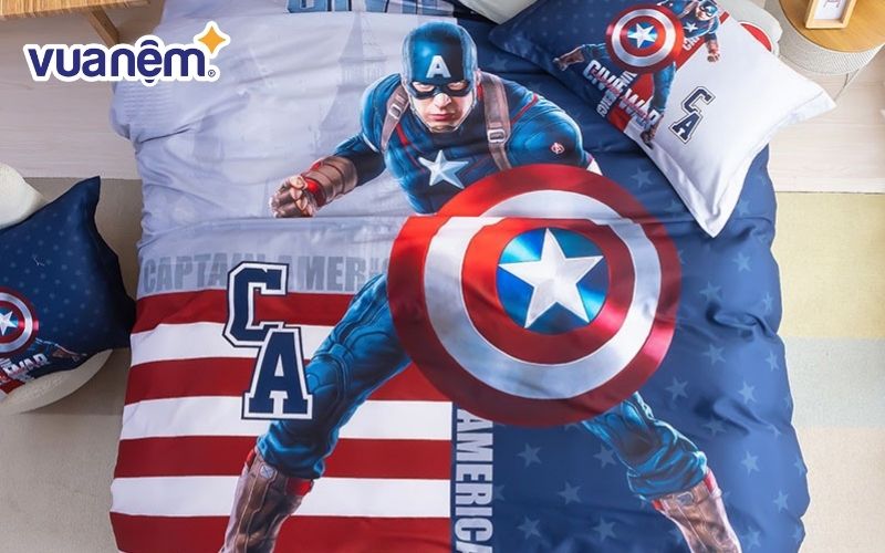 Chăn siêu nhân Captain America cho bé trai