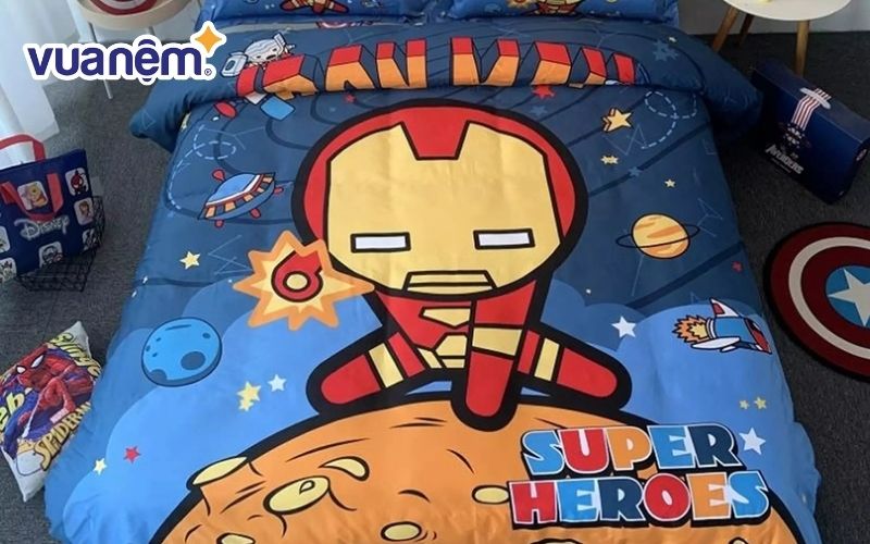 Chăn siêu nhân Iron Man chibi