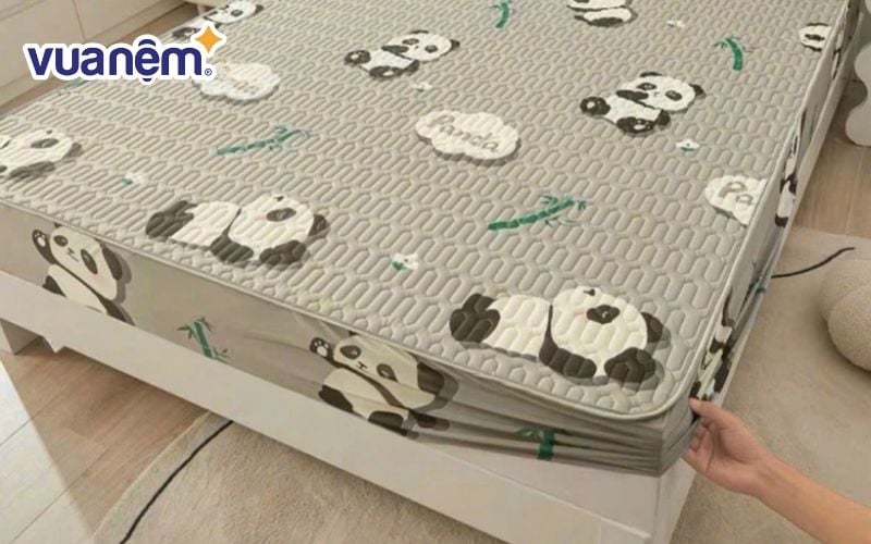 Chiếu điều hòa cao su non bọc đệm 5D họa tiết gấu trúc