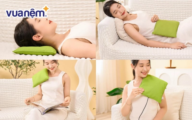 Thiết kế nhỏ gọn giúp gối chườm dễ dàng tiếp xúc với mọi vùng cơ thể