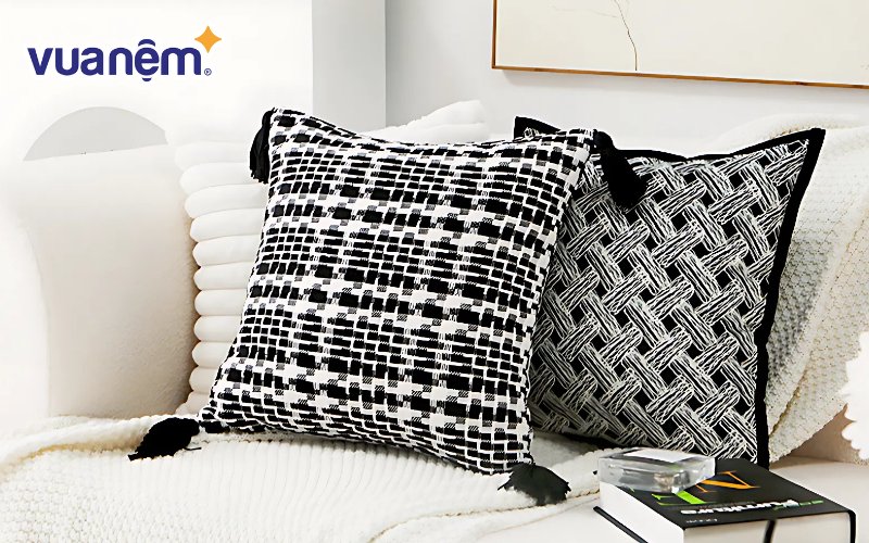 Gối trang trí sofa vuông phong cách Bắc Âu sang trọng