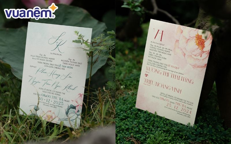 Olive Wedding Paper có mẫu thiết kế đơn giản nhưng tinh tế