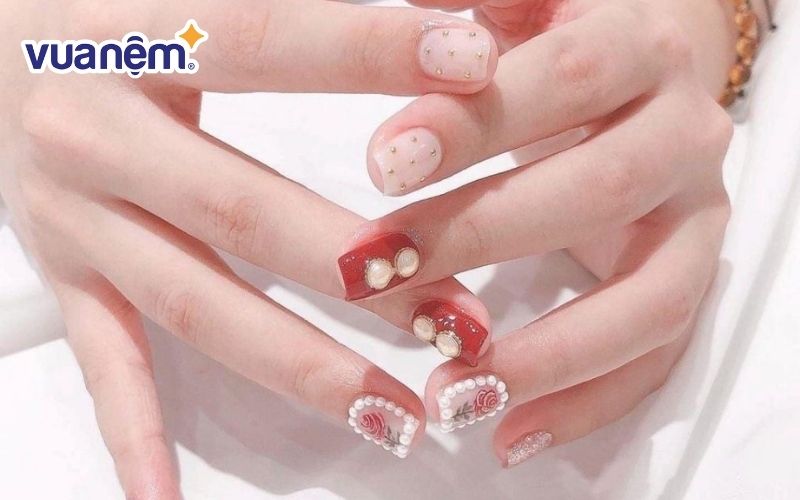 Lựa chọn mẫu nail đẹp cho cô dâu chụp ảnh cưới theo độ dài móng