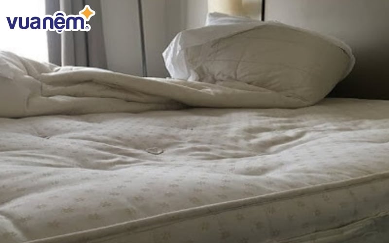 Nệm cao su dễ bị mất form dáng khi thấm nước