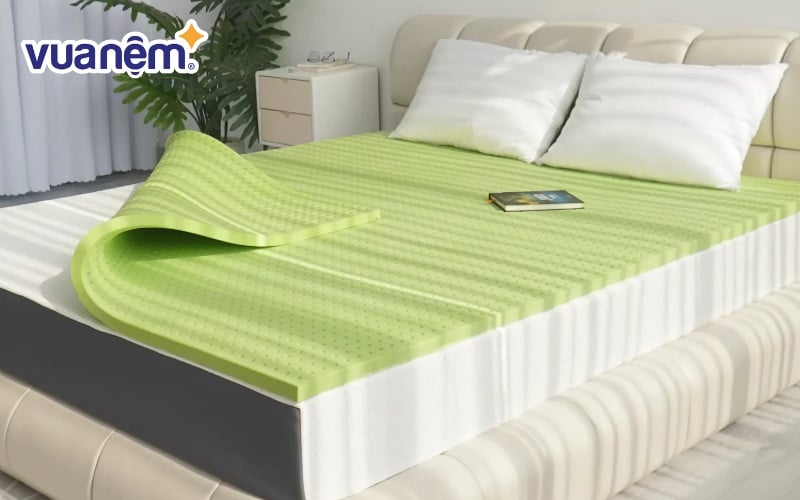 Topper cao su tự nhiên trà xanh Thuần Việt