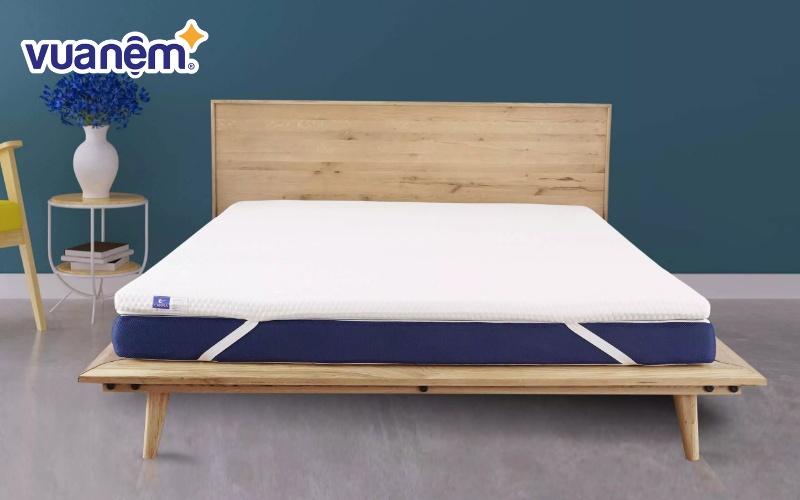 Topper nệm dài 1m4 memory foam Goodnight Carina tinh chất trà xanh
