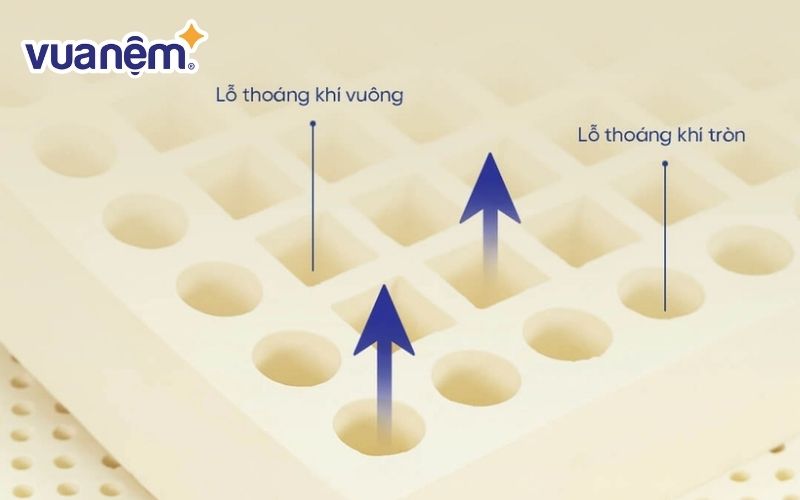 Các chuyên gia đánh giá cao về khả năng thoáng khí của nệm cao su