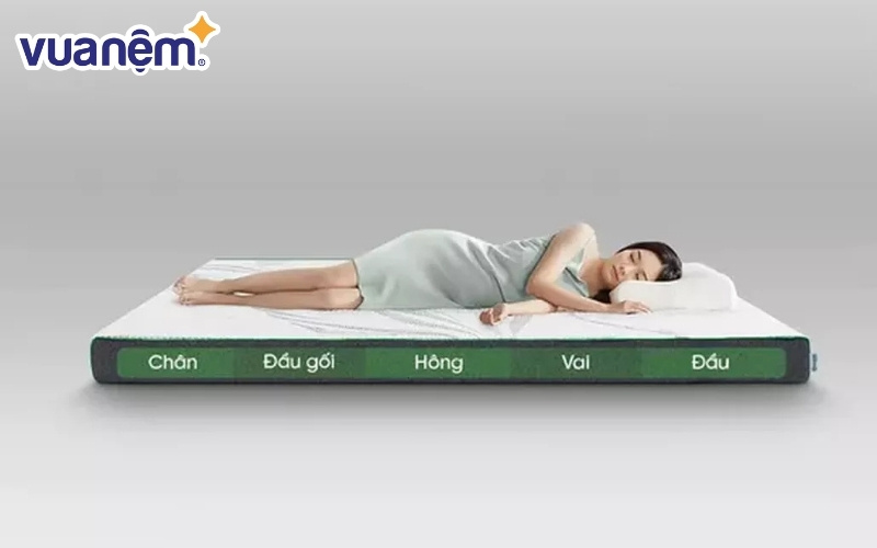 Nằm nệm cao su đúng tư thế sẽ giúp giảm đau lưng