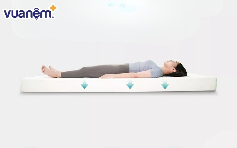 Nệm cao su giúp giảm thiểu áp lực cho nhiều vùng cơ thể