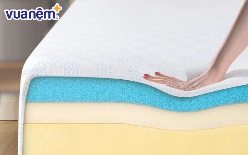 Nệm foam có phần lõi được làm từ chất liệu polyurethane (PU) hoặc memory foam