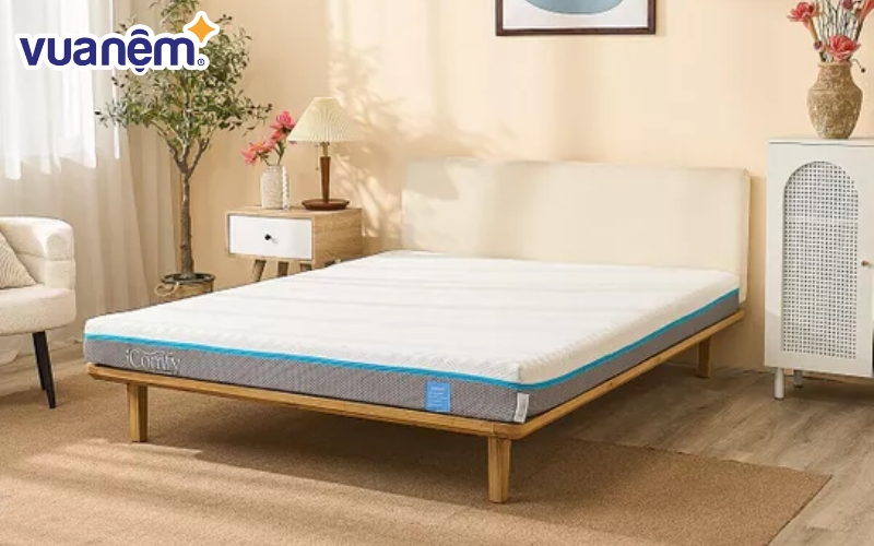 Nệm foam iComfy Coolax dày 15cm, thoáng mát và tích hợp chức năng massage.
