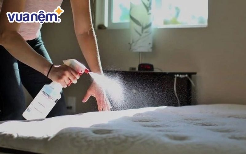 Sử dụng dụng cụ và chất tẩy chuyên dụng để làm sạch nệm dính máu