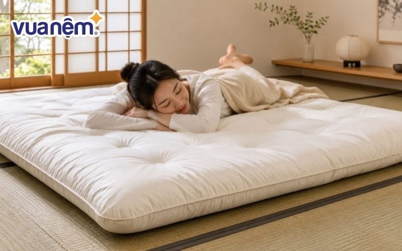 Đảm bảo trải nệm nằm đất vẫn hỗ trợ nâng đỡ cơ thể một cách tối ưu
