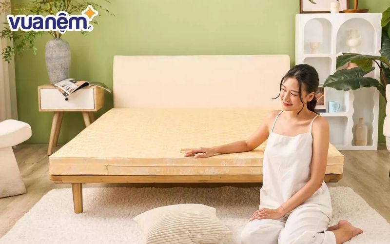 Nệm bông ép Wonjun Pure Carbon , dày 10cm, hỗ trợ giảm đau lưng hiệu quả.