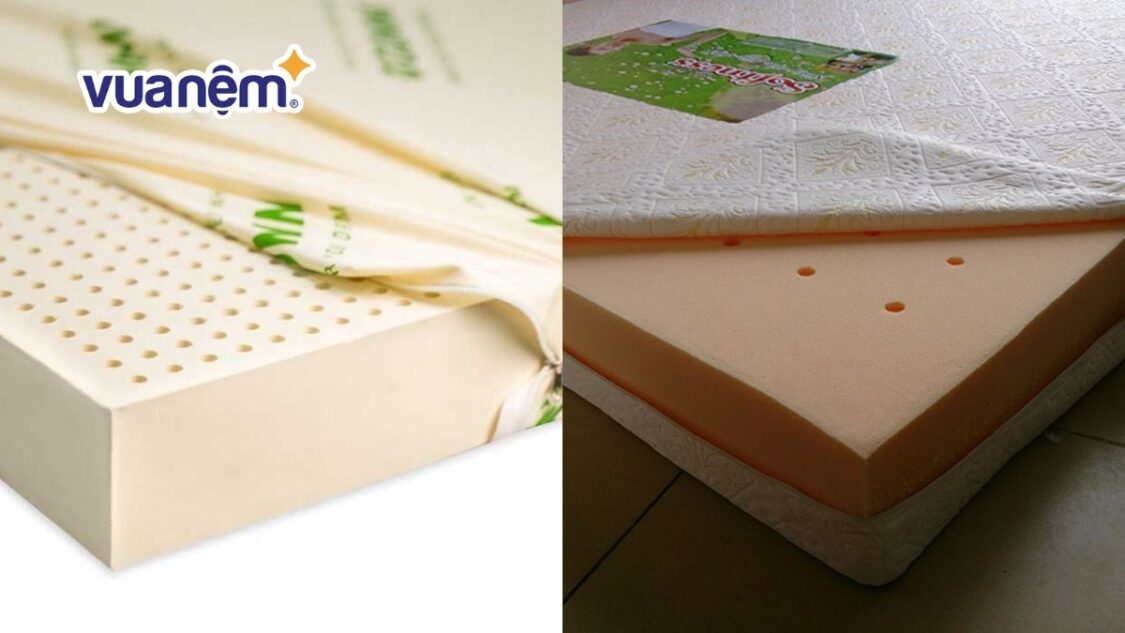 nệm cao su tự nhiên và cao su tổng hợp