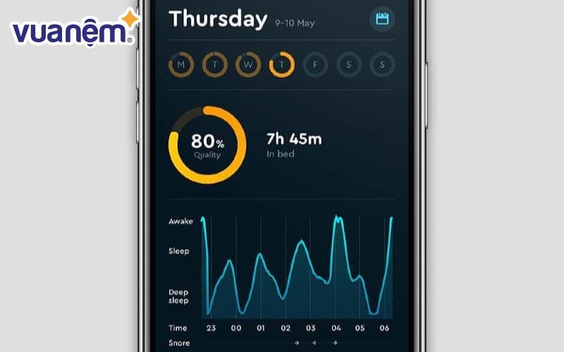 Màn hình chính ứng dụng Sleep Cycle