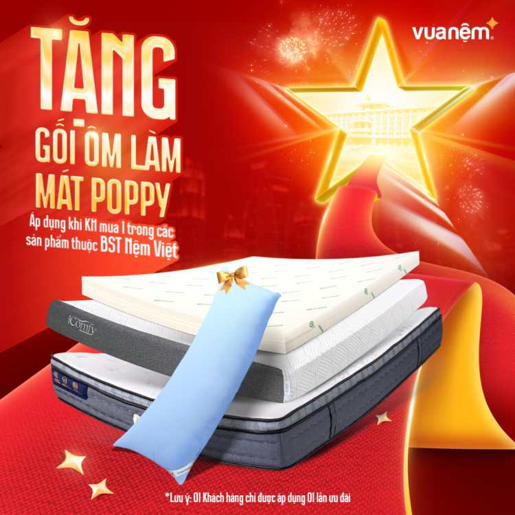 Mua Nệm Việt nhận ngay gối ôm Poppy
