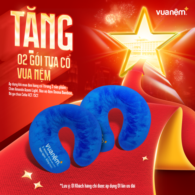 Mua phụ kiện chăm sóc giấc ngủ nhận ngay 2 gối tựa cổ Vua Nệm