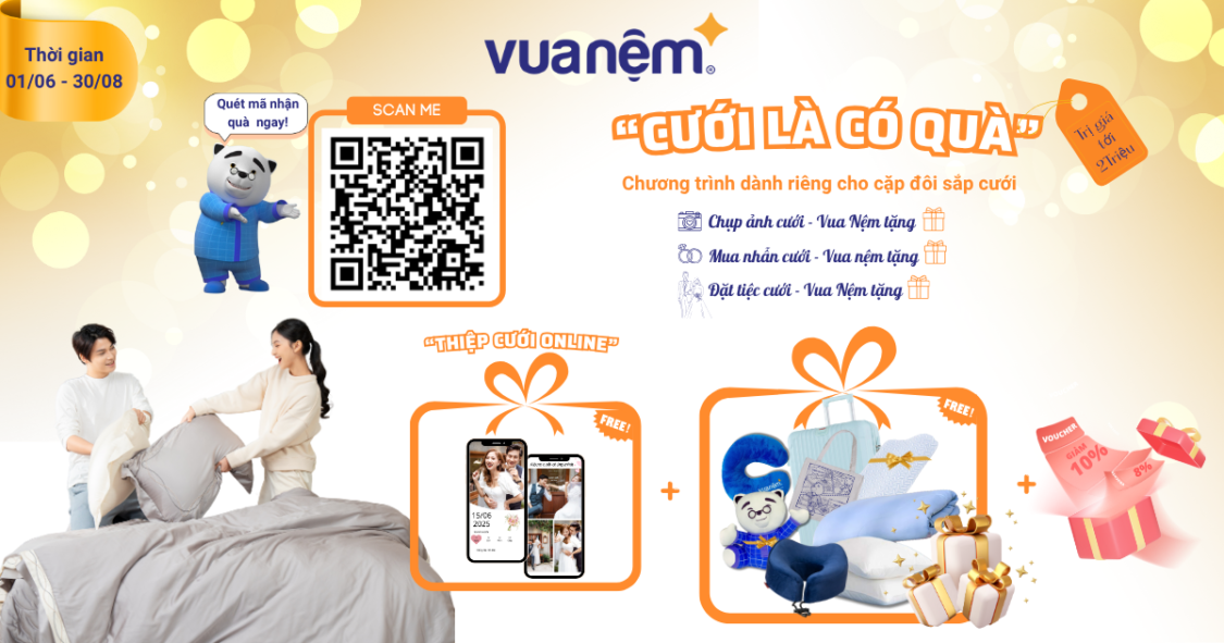 Cưới là có quà - Nhận quà miễn phí từ Vua Nệm