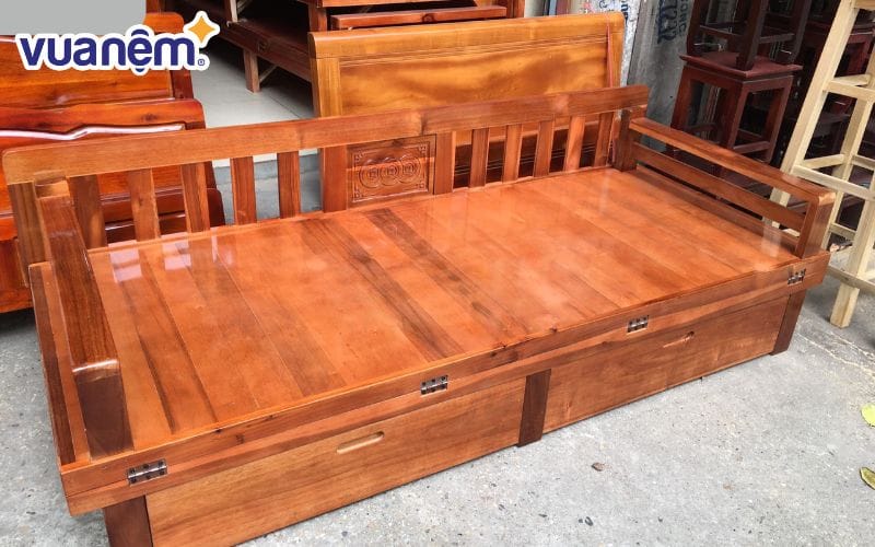 Giường gấp gỗ là loại giường gỗ được thiết kế có thể gấp gọn lại khi không sử dụng, nhằm tiết kiệm diện tích một cách tối đa