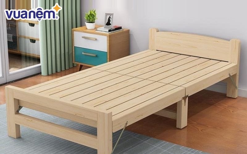 Giường gỗ gấp 2 là mẫu giường rất đơn giản nhưng vô cùng tiện dụng
