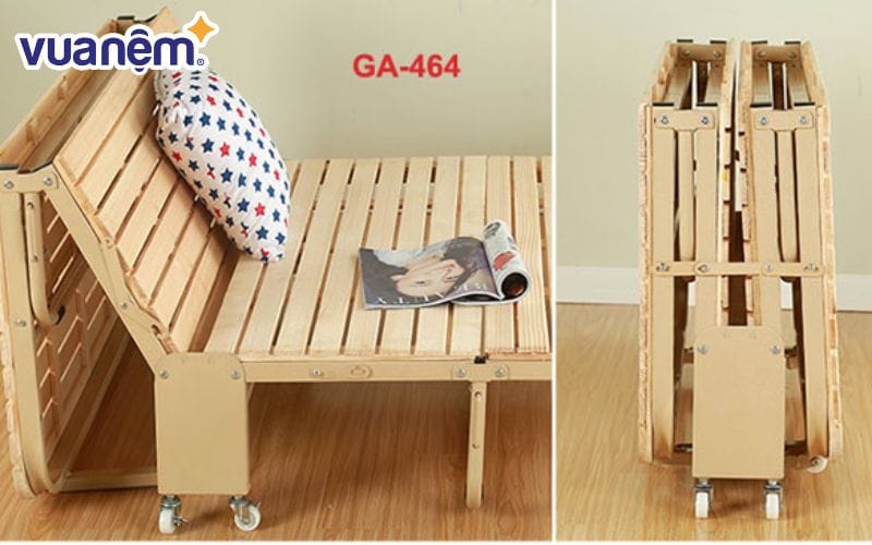 Giường gấp gỗ có bánh xe được ưa chuộng nhờ sự tiện lợi, linh hoạt